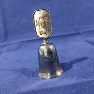 Reed & Barton Vintage Silver Plated Bell 1st Ed Art Berta Hummel Inspired 2.75"